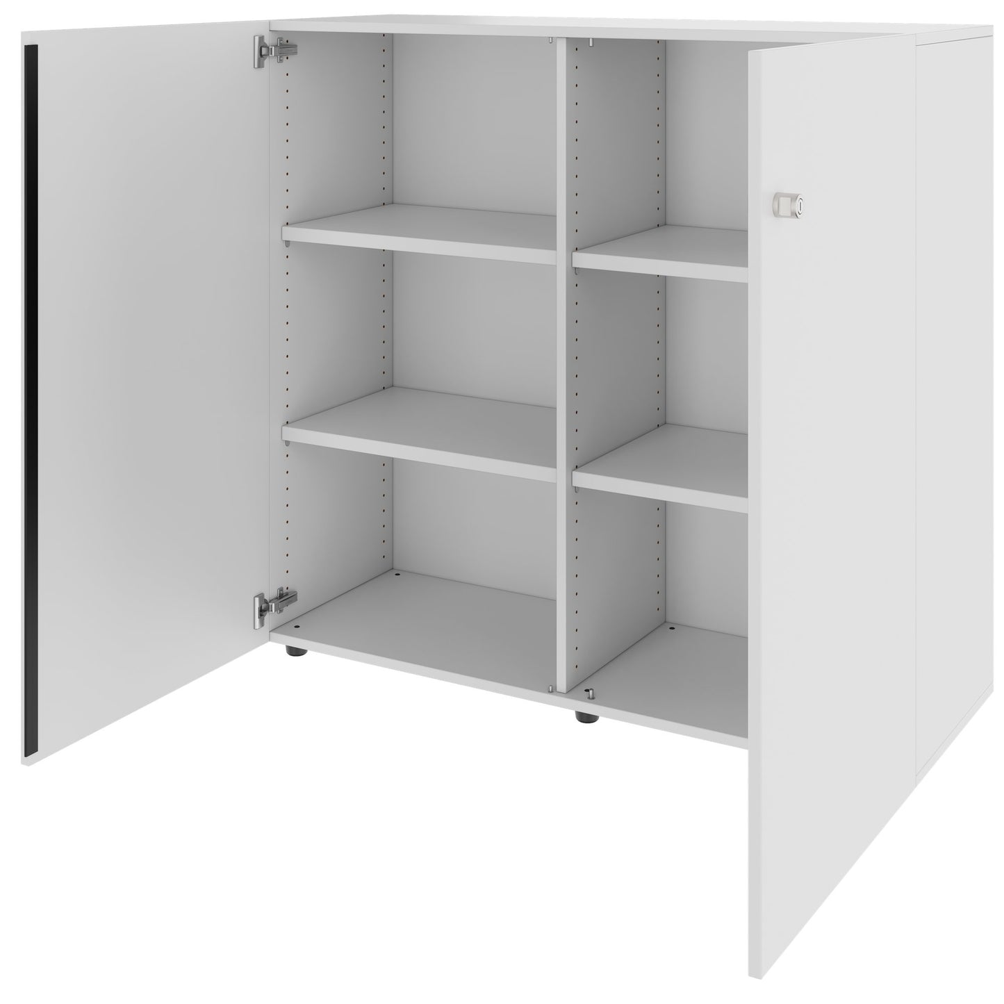 PRO hinged door cabinet | 3 OH, 800 - 1200 x 1140 mm, soft close, gray