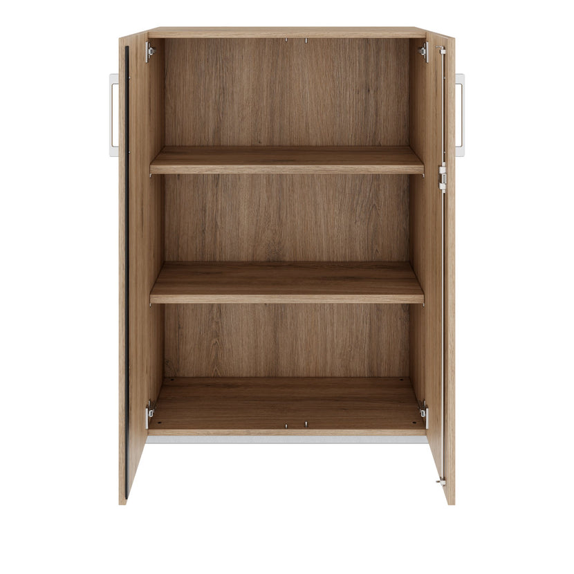PRO Flügeltürenschrank | 3 OH, 800 - 1200 x 1140 mm, Soft-Close, Natureiche