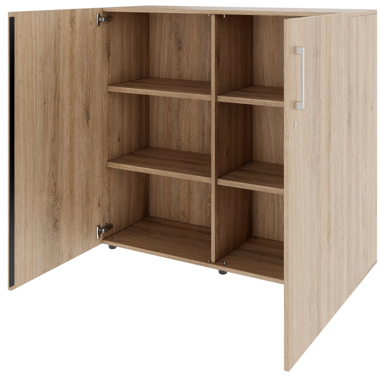 PRO Flügeltürenschrank | 3 OH, 800 - 1200 x 1140 mm, Soft-Close, Natureiche