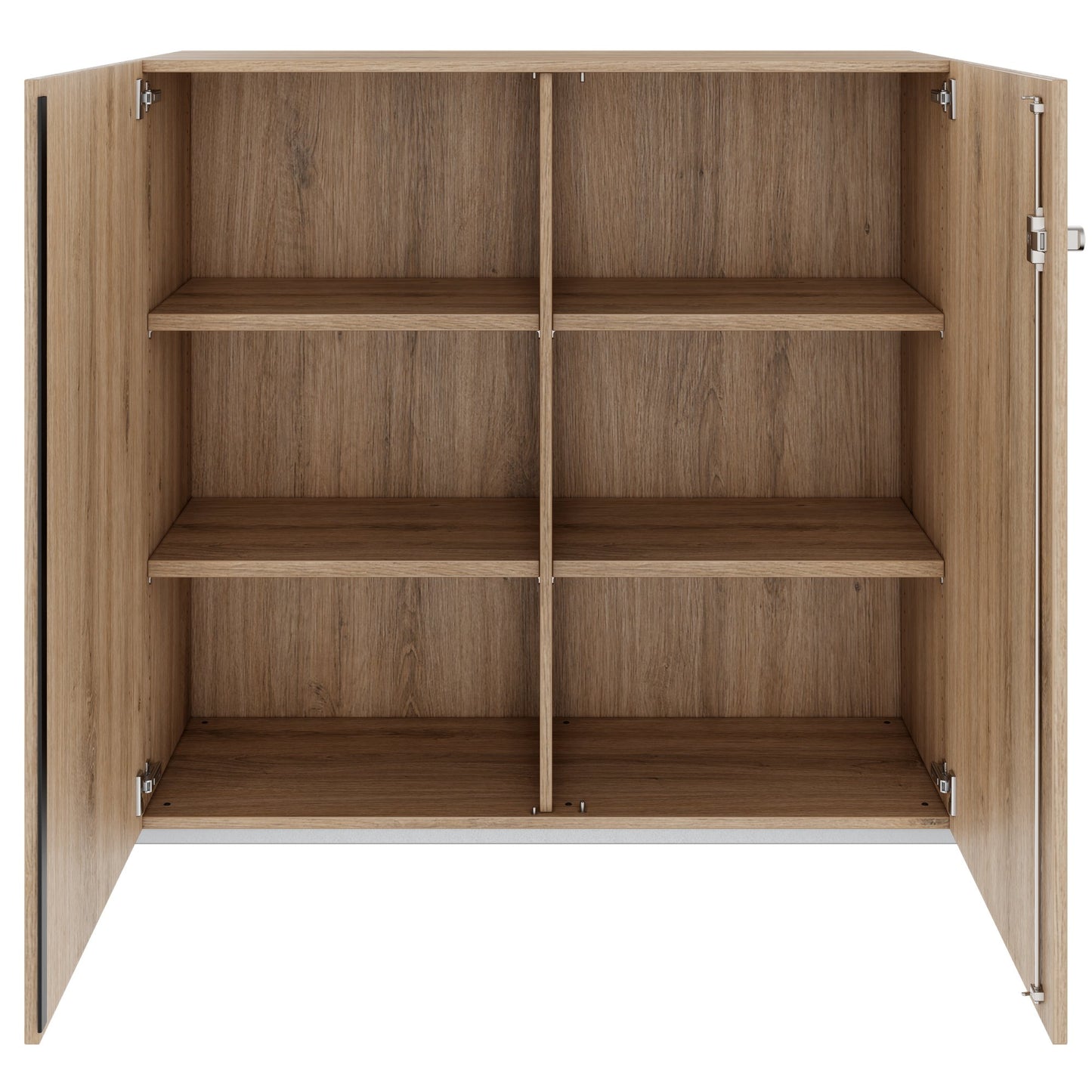 PRO Flügeltürenschrank | 3 OH, 800 - 1200 x 1140 mm, Soft-Close, Natureiche