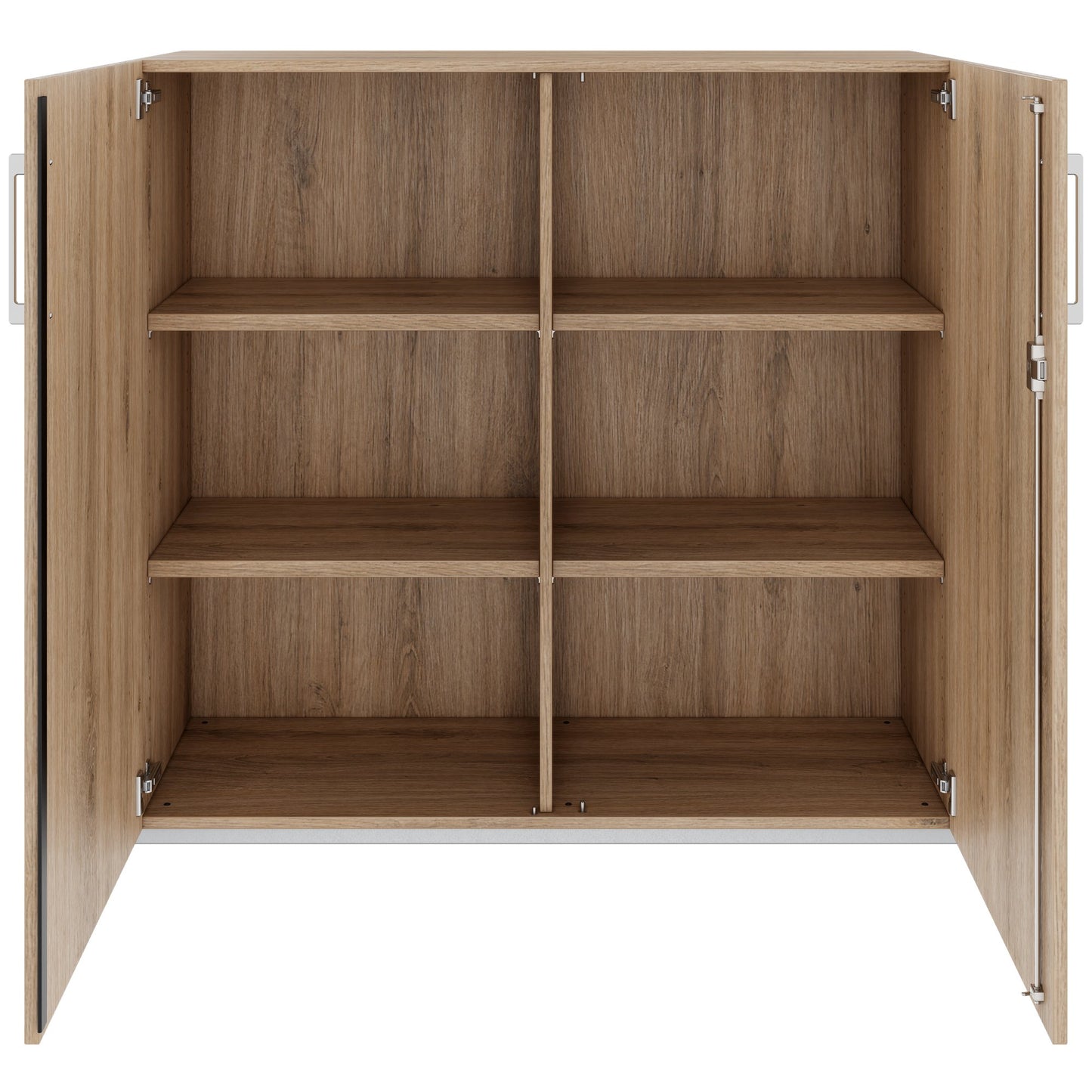 PRO Flügeltürenschrank | 3 OH, 800 - 1200 x 1140 mm, Soft-Close, Natureiche