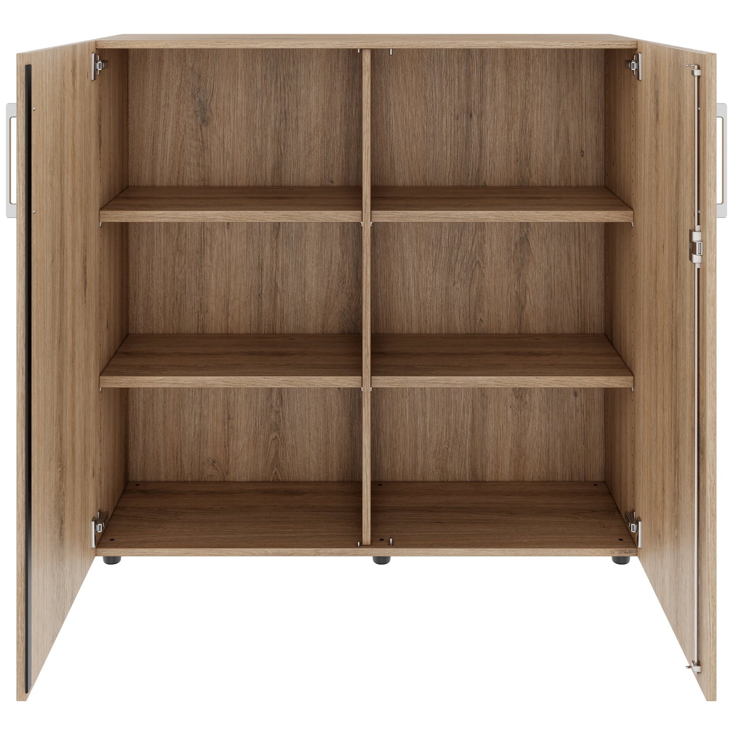 PRO Flügeltürenschrank | 3 OH, 800 - 1200 x 1140 mm, Soft-Close, Natureiche