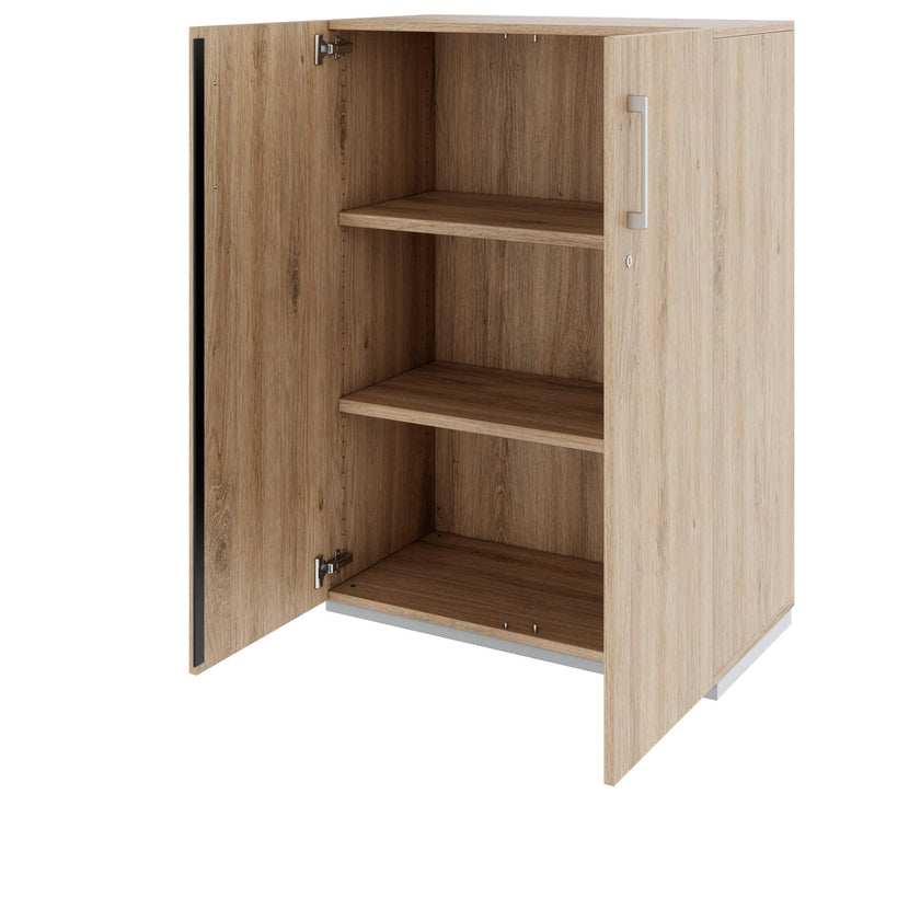 PRO Flügeltürenschrank | 3 OH, 800 - 1200 x 1140 mm, Soft-Close, Natureiche