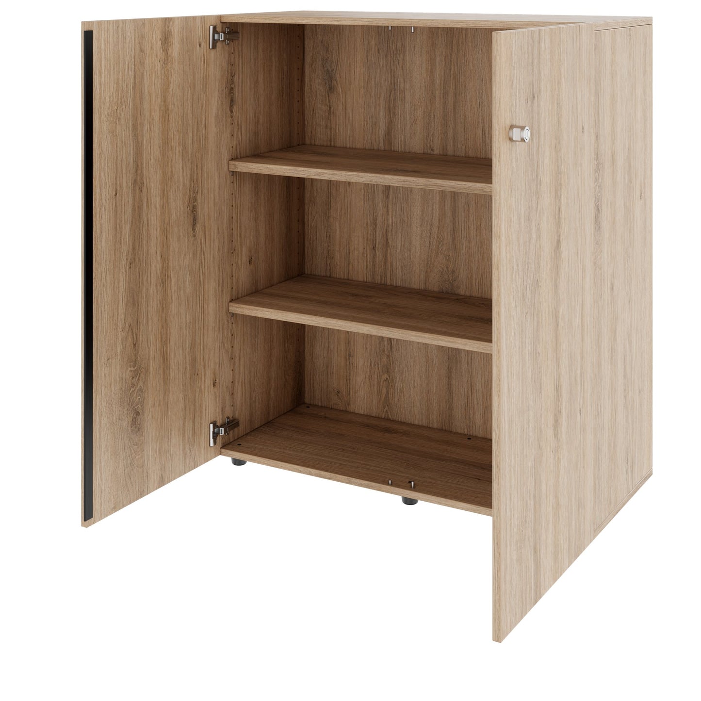 PRO Flügeltürenschrank | 3 OH, 800 - 1200 x 1140 mm, Soft-Close, Natureiche