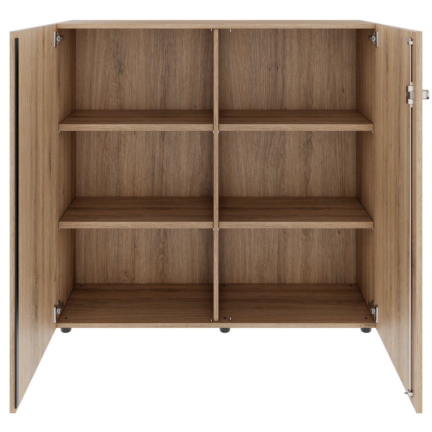 PRO Flügeltürenschrank | 3 OH, 800 - 1200 x 1140 mm, Soft-Close, Natureiche