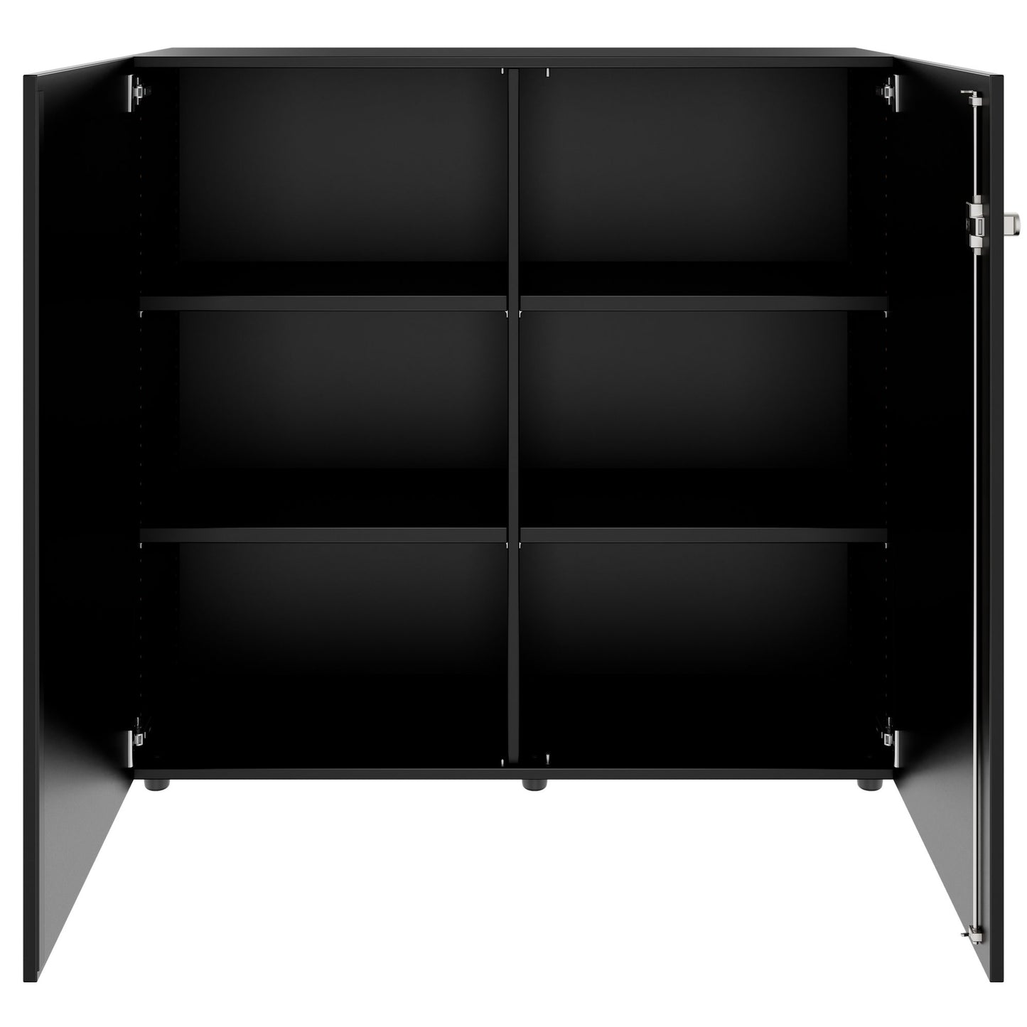 PRO Flügeltürenschrank | 3 OH, 800 - 1200 x 1140 mm, Soft-Close, Schwarz