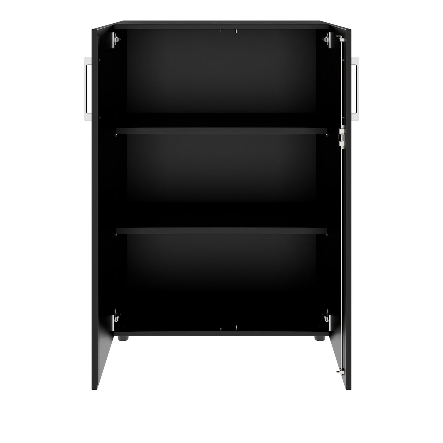 PRO Flügeltürenschrank | 3 OH, 800 - 1200 x 1140 mm, Soft-Close, Schwarz