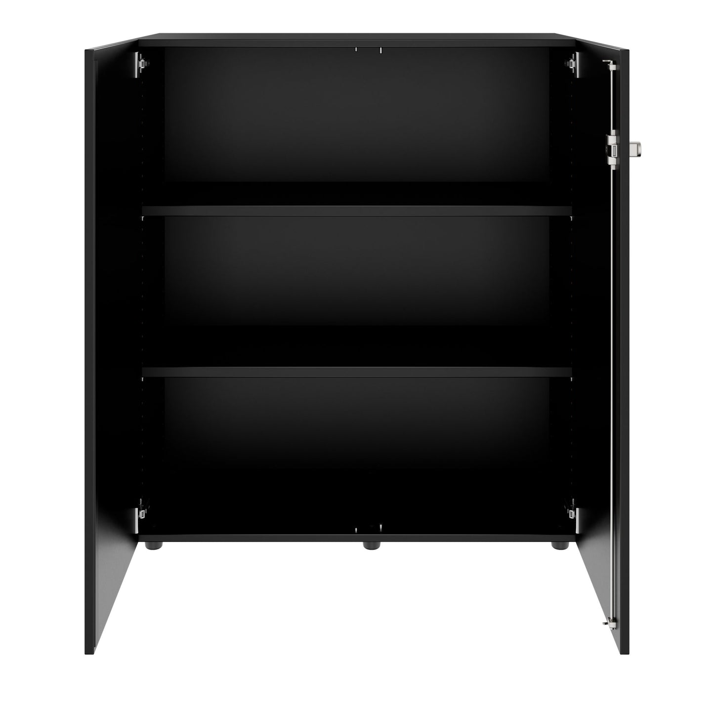 PRO Flügeltürenschrank | 3 OH, 800 - 1200 x 1140 mm, Soft-Close, Schwarz