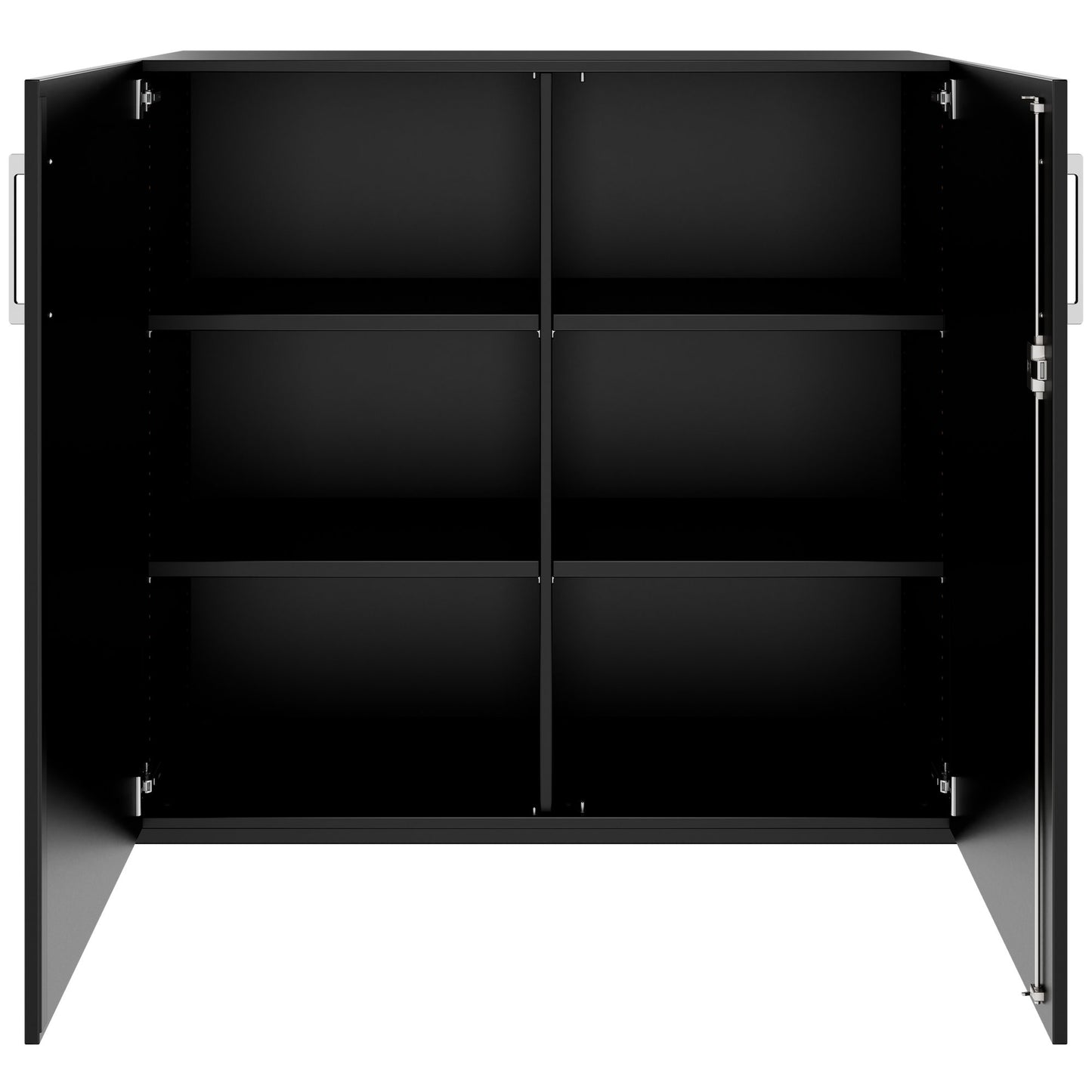 PRO Flügeltürenschrank | 3 OH, 800 - 1200 x 1140 mm, Soft-Close, Schwarz