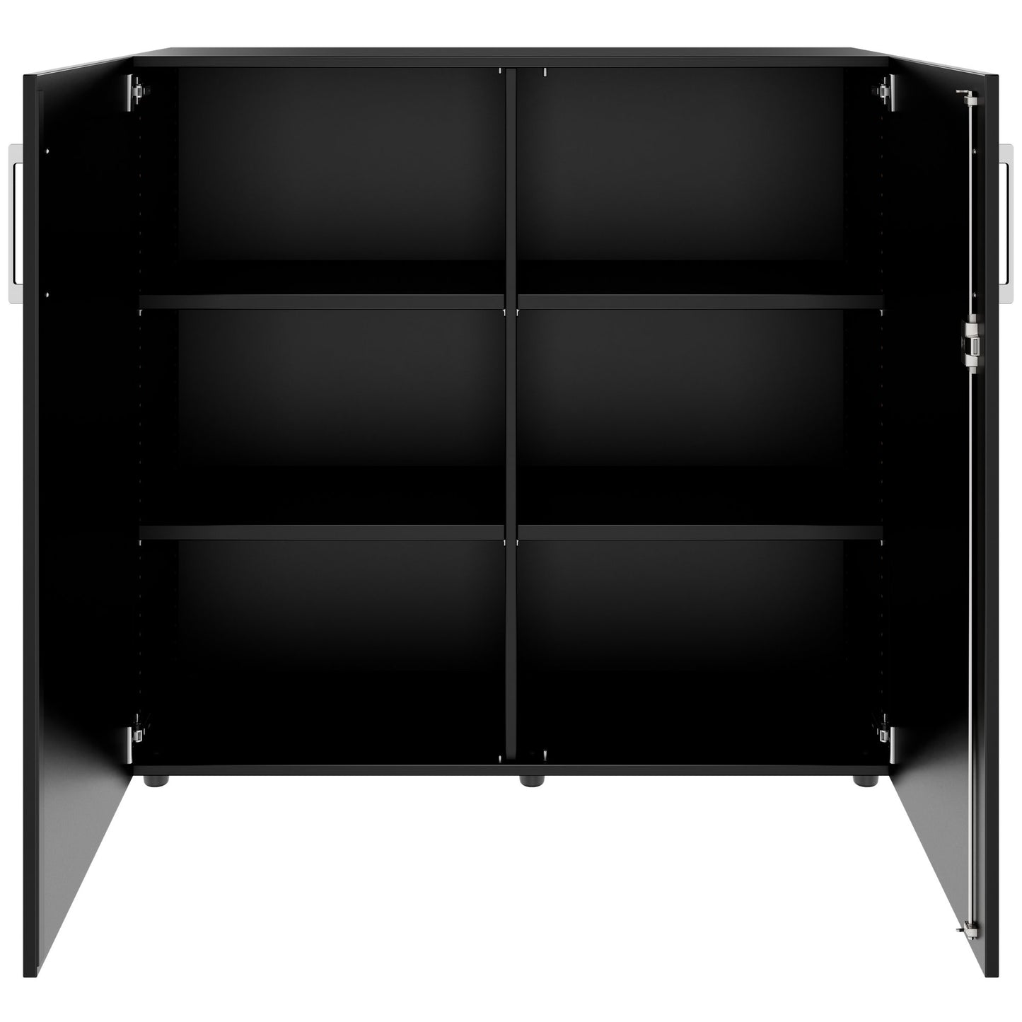 PRO Flügeltürenschrank | 3 OH, 800 - 1200 x 1140 mm, Soft-Close, Schwarz