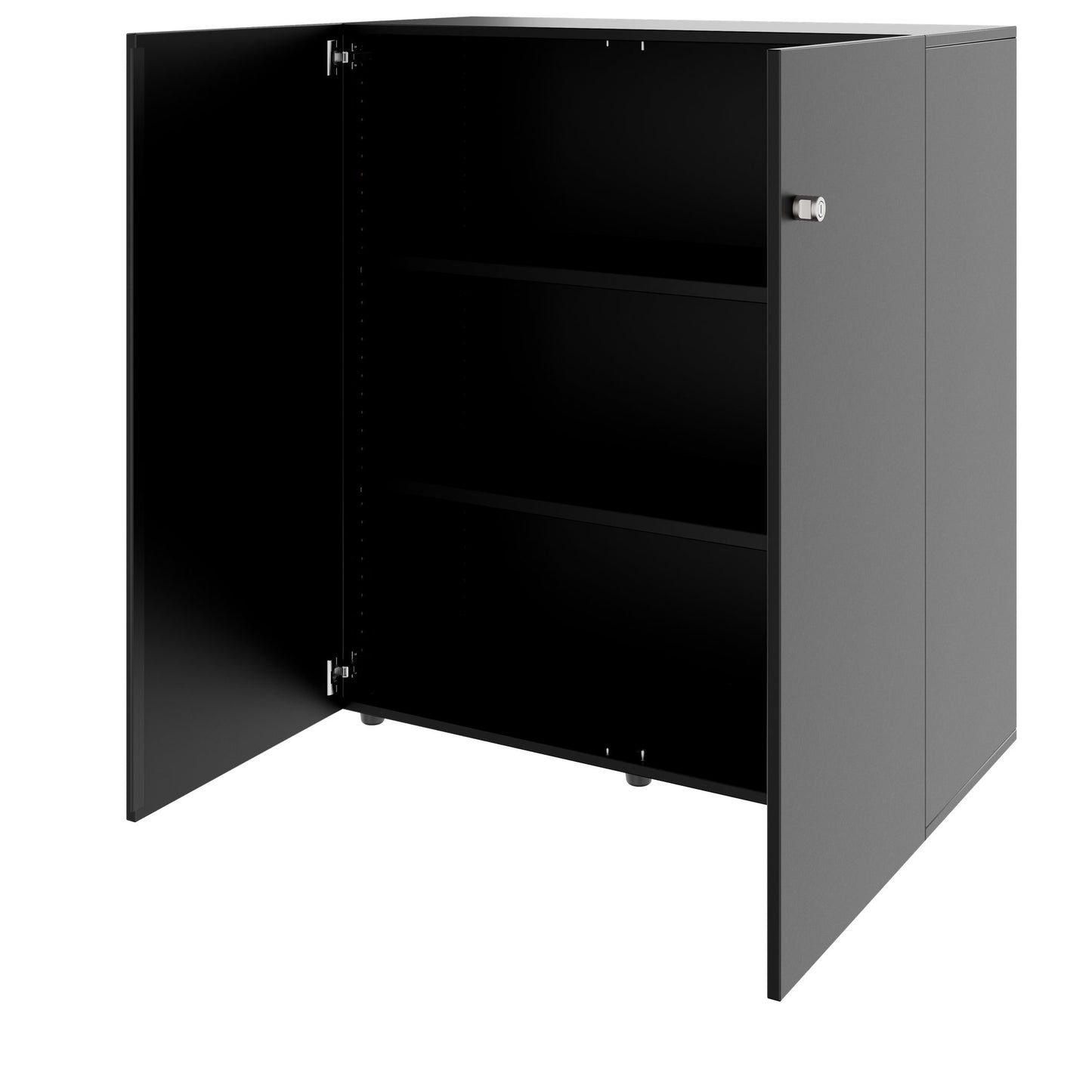 PRO Flügeltürenschrank | 3 OH, 800 - 1200 x 1140 mm, Soft-Close, Schwarz