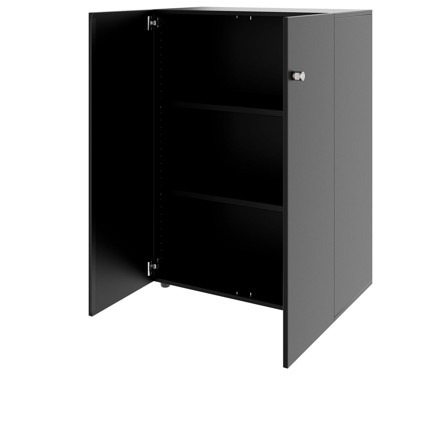 PRO Flügeltürenschrank | 3 OH, 800 - 1200 x 1140 mm, Soft-Close, Schwarz