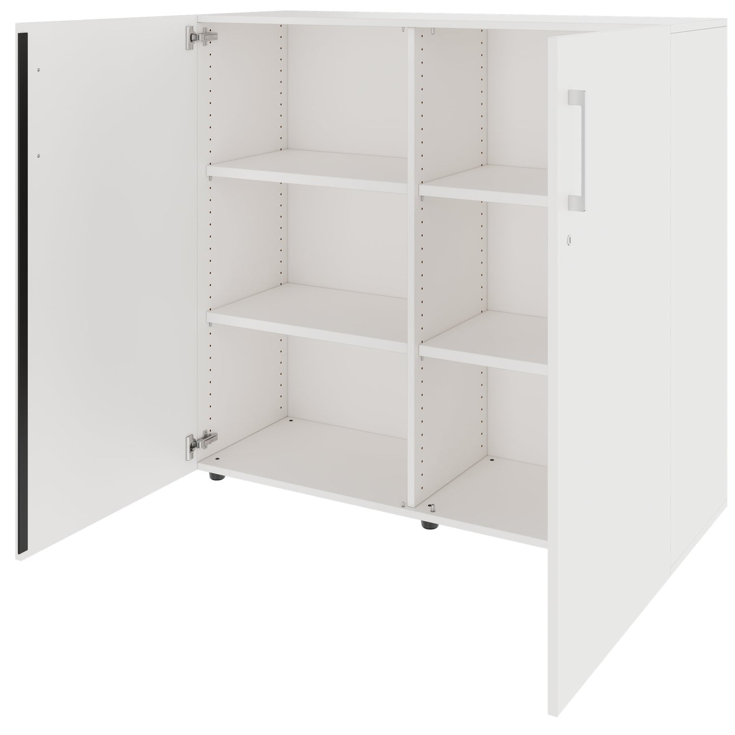 PRO Armoire à portes battantes | 3 OH, 800 - 1200 x 1140 mm, fermeture douce, blanc