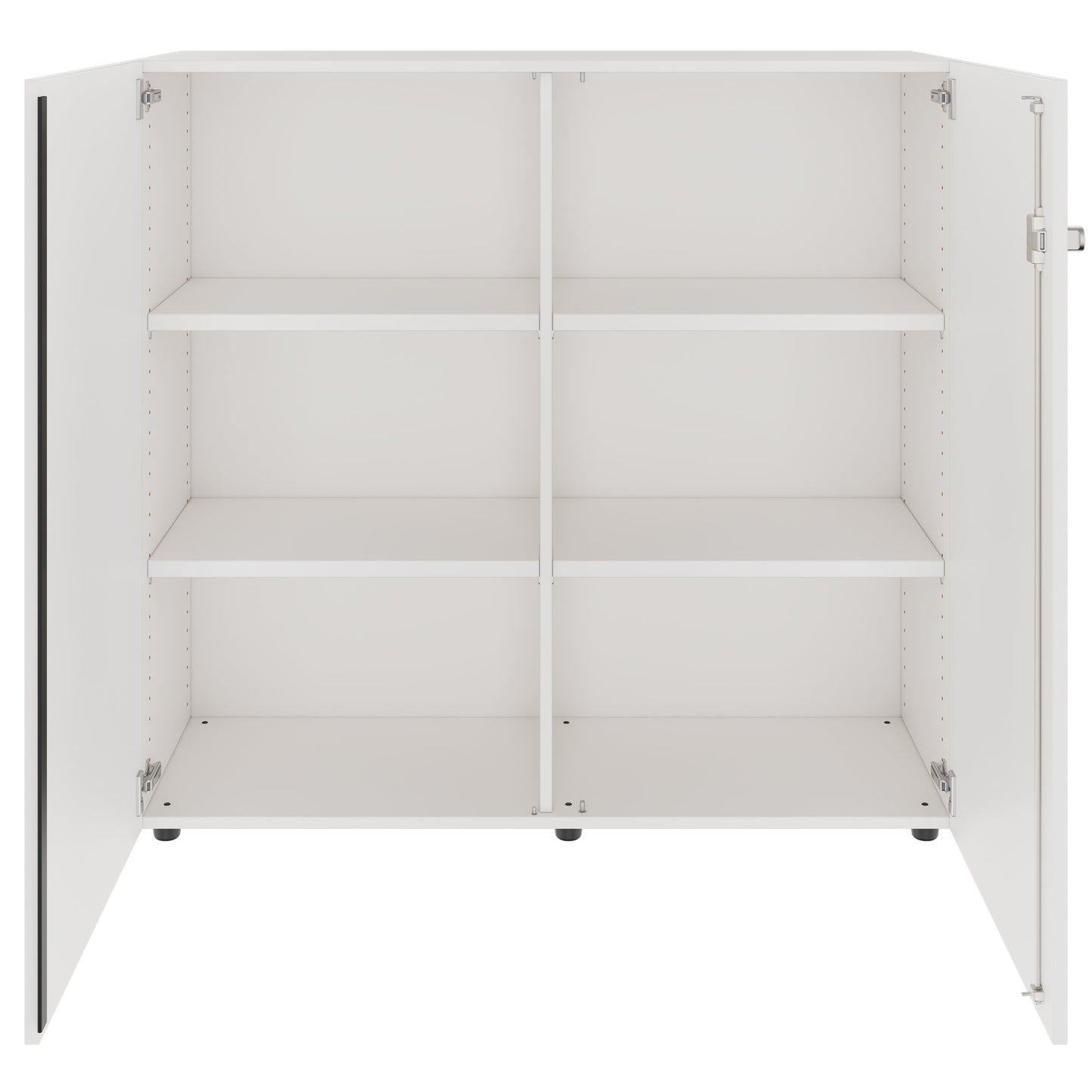 PRO Armoire à portes battantes | 3 OH, 800 - 1200 x 1140 mm, fermeture douce, blanc