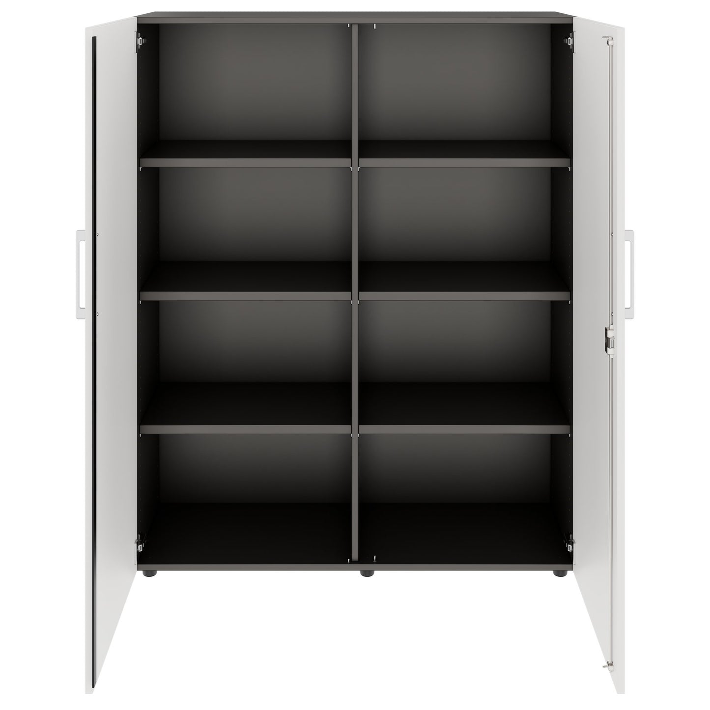PRO Cabinetto per porte dell'ala | 4 OH, 800 - 1200 x 1510 mm, morbido -close, grafite / bianco