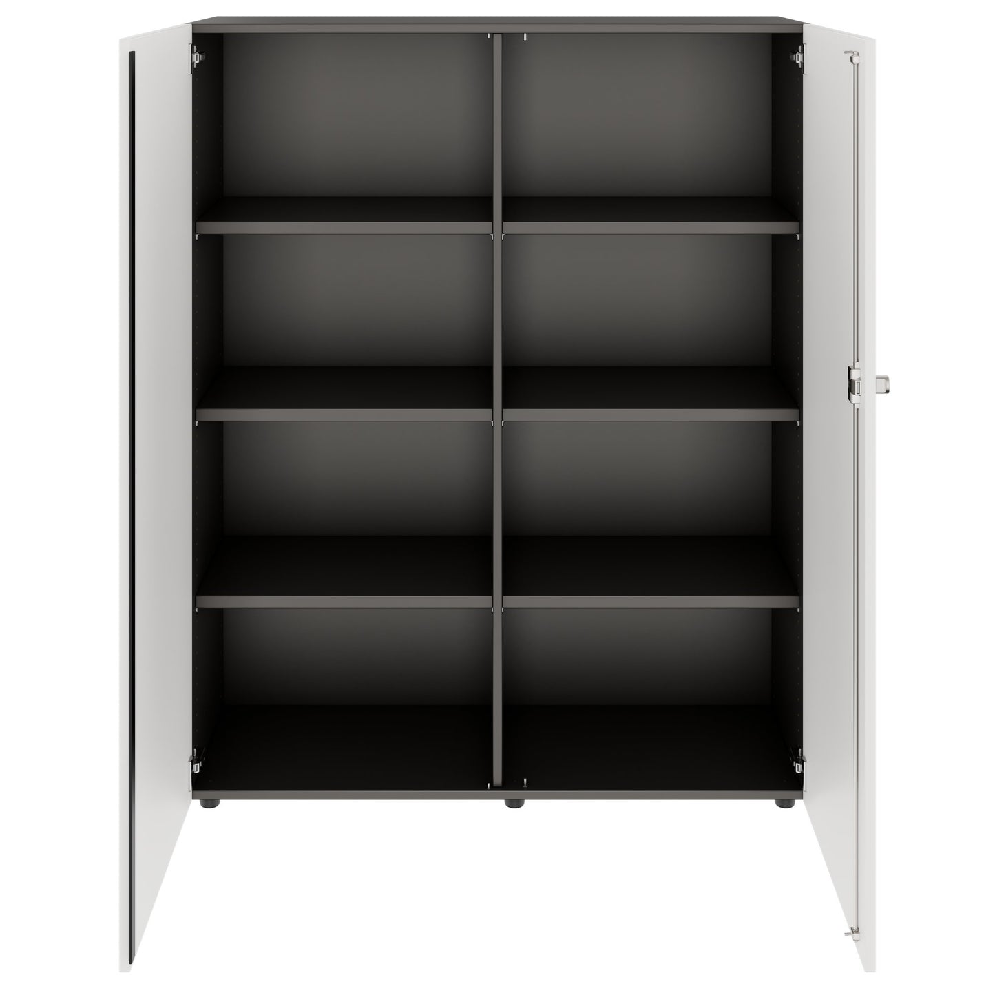 PRO Cabinetto per porte dell'ala | 4 OH, 800 - 1200 x 1510 mm, morbido -close, grafite / bianco