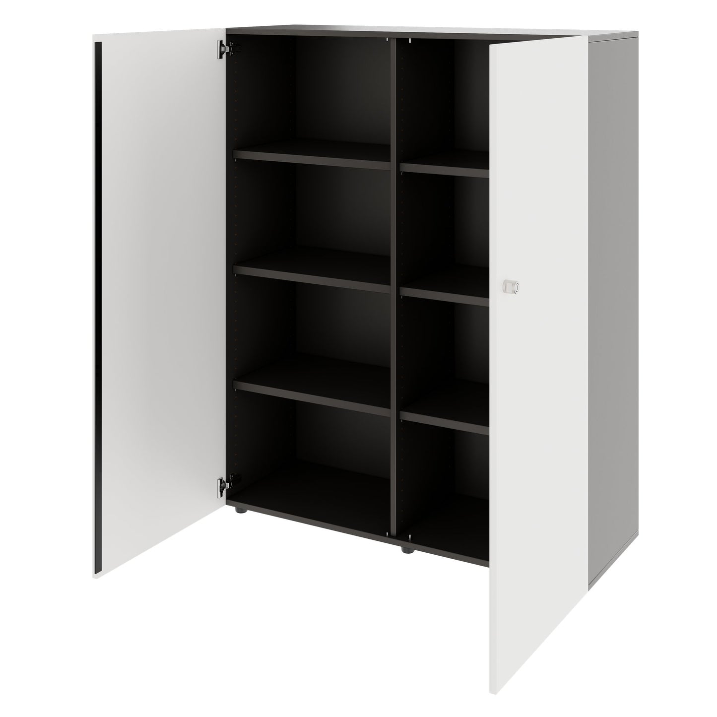 PRO Cabinetto per porte dell'ala | 4 OH, 800 - 1200 x 1510 mm, morbido -close, grafite / bianco