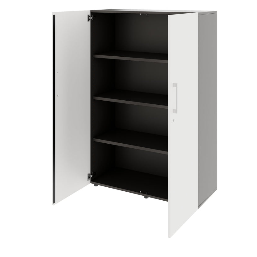 PRO Cabinetto per porte dell'ala | 4 OH, 800 - 1200 x 1510 mm, morbido -close, grafite / bianco
