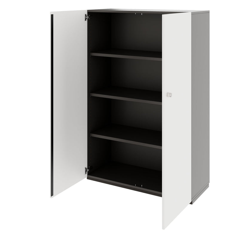 PRO Cabinetto per porte dell'ala | 4 OH, 800 - 1200 x 1510 mm, morbido -close, grafite / bianco