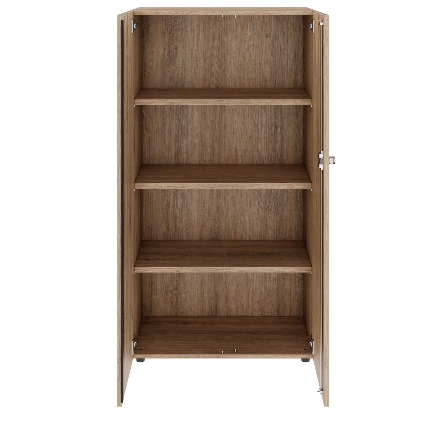 PRO hinged door cabinet | 4 OH, 800 - 1200 x 1510 mm, soft close, natural oak