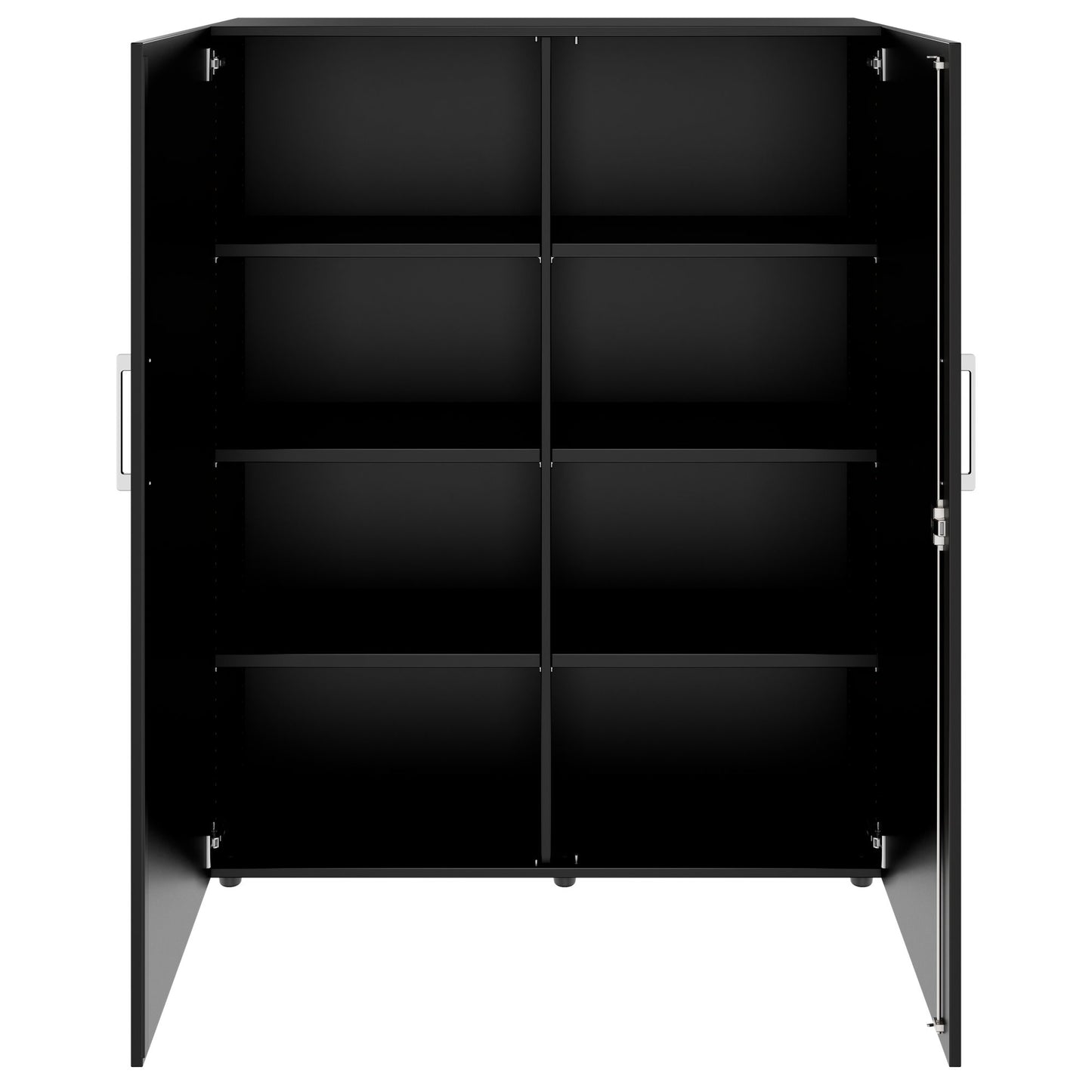 PRO Flügeltürenschrank | 4 OH, 800 - 1200 x 1510 mm, Soft-Close, Schwarz