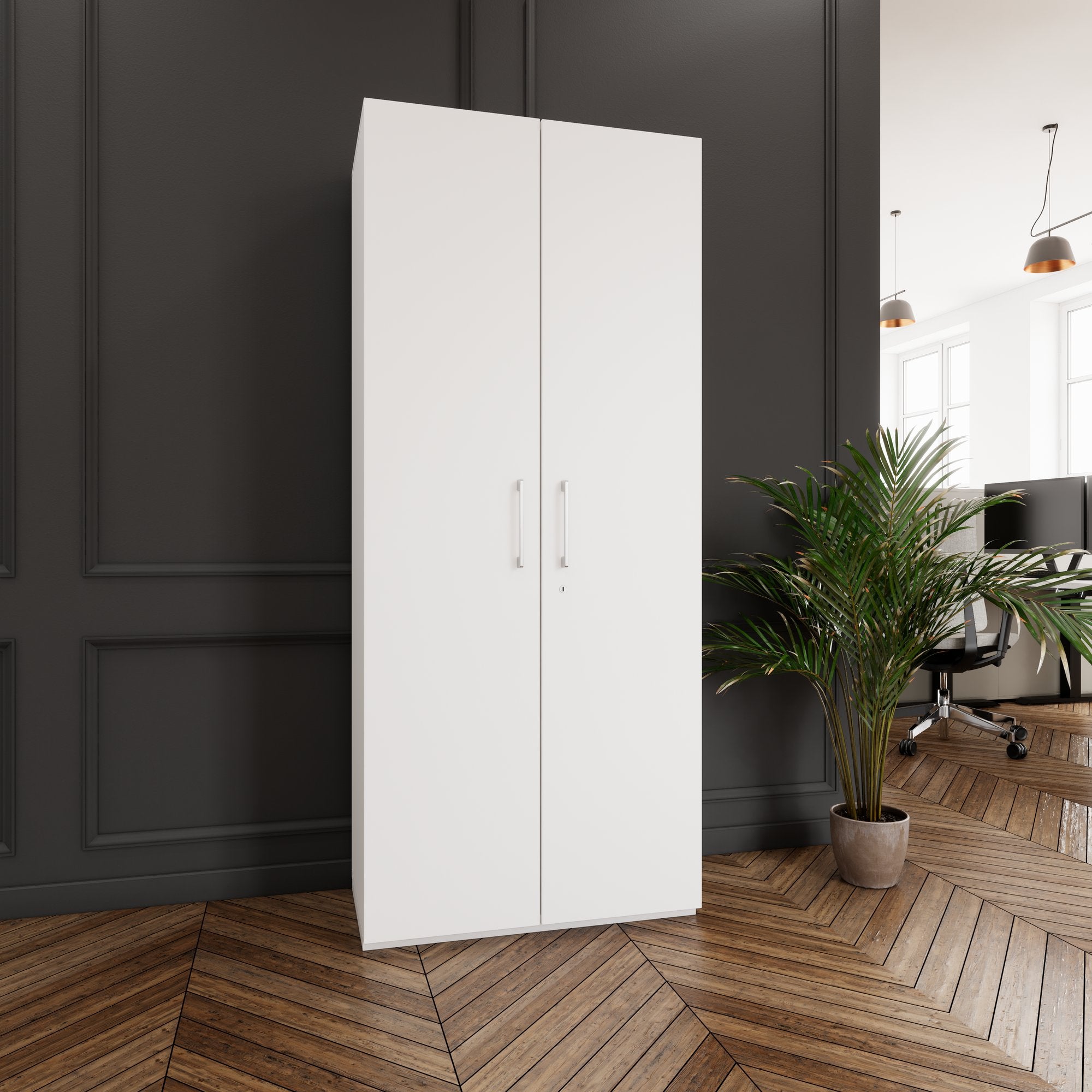 PRO Wing door cabinet | 5 Oh, 800 - 1200 x 1880 mm, soft -close, white