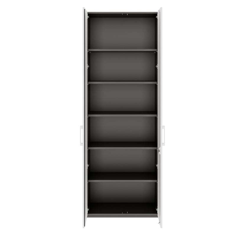 PRO Flügeltürenschrank | 6 OH, 800 - 1200 x 2250 mm, Soft-Close, Graphit / Weiß