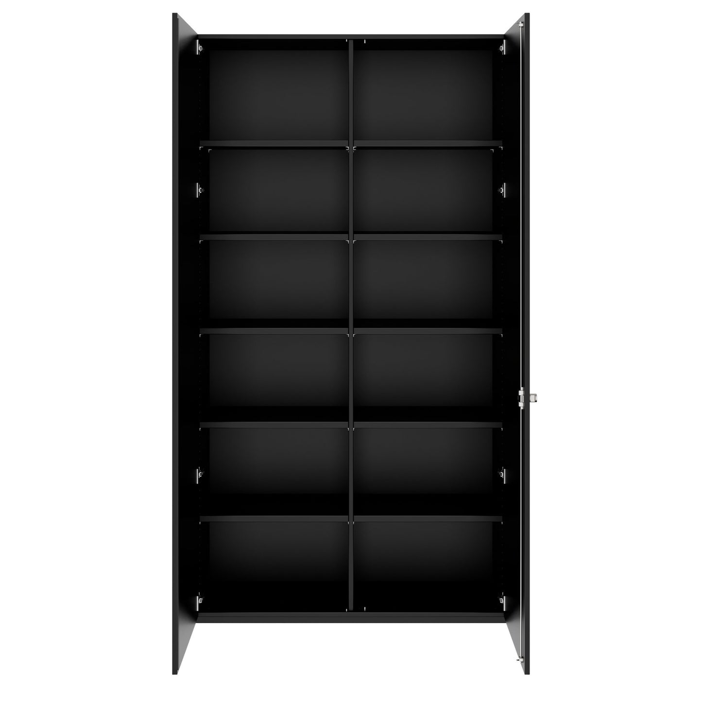 PRO Flügeltürenschrank | 6 OH, 800 - 1200 x 2250 mm, Soft-Close, Schwarz