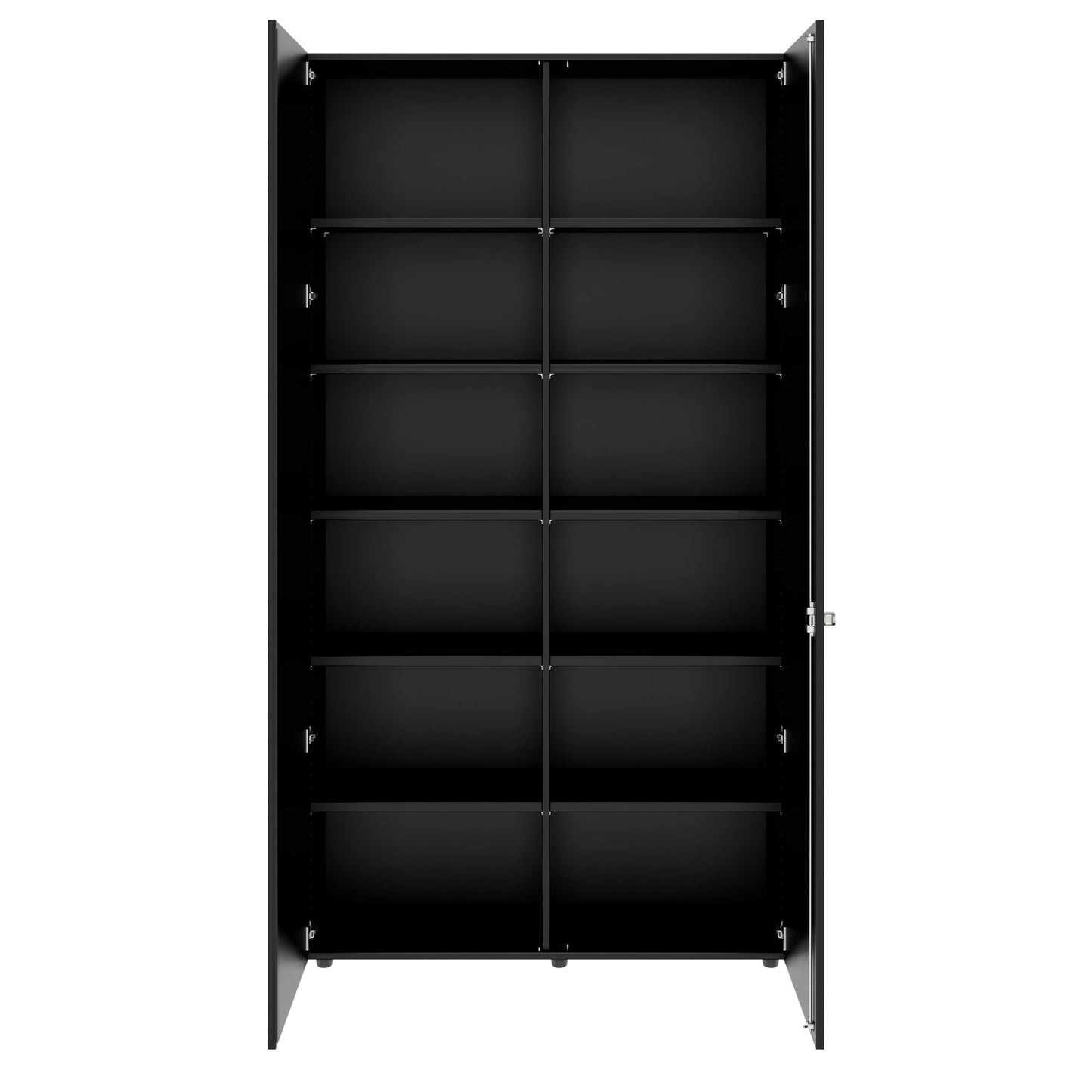 PRO Flügeltürenschrank | 6 OH, 800 - 1200 x 2250 mm, Soft-Close, Schwarz