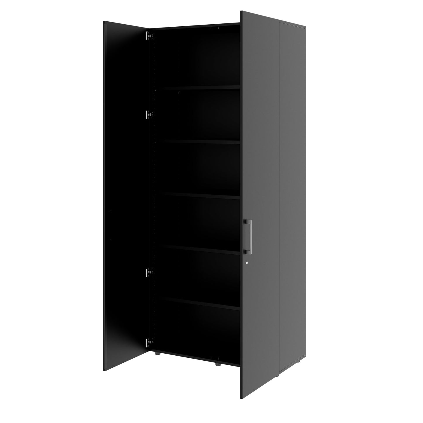 PRO Flügeltürenschrank | 6 OH, 800 - 1200 x 2250 mm, Soft-Close, Schwarz