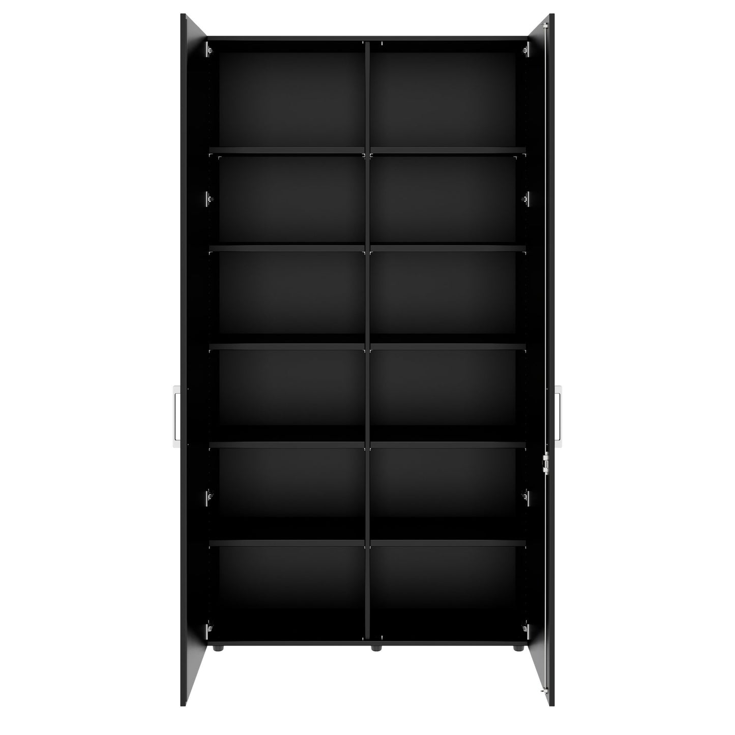 PRO Flügeltürenschrank | 6 OH, 800 - 1200 x 2250 mm, Soft-Close, Schwarz