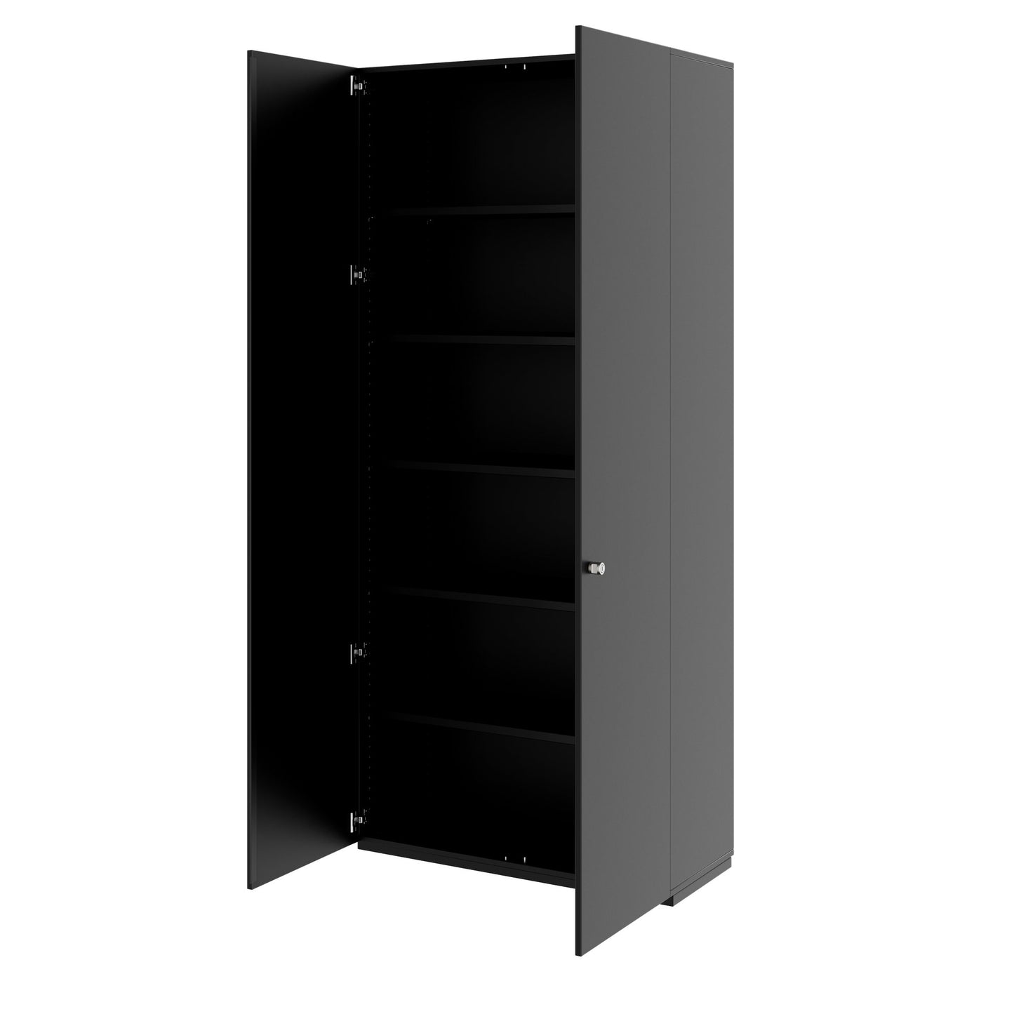 PRO Flügeltürenschrank | 6 OH, 800 - 1200 x 2250 mm, Soft-Close, Schwarz