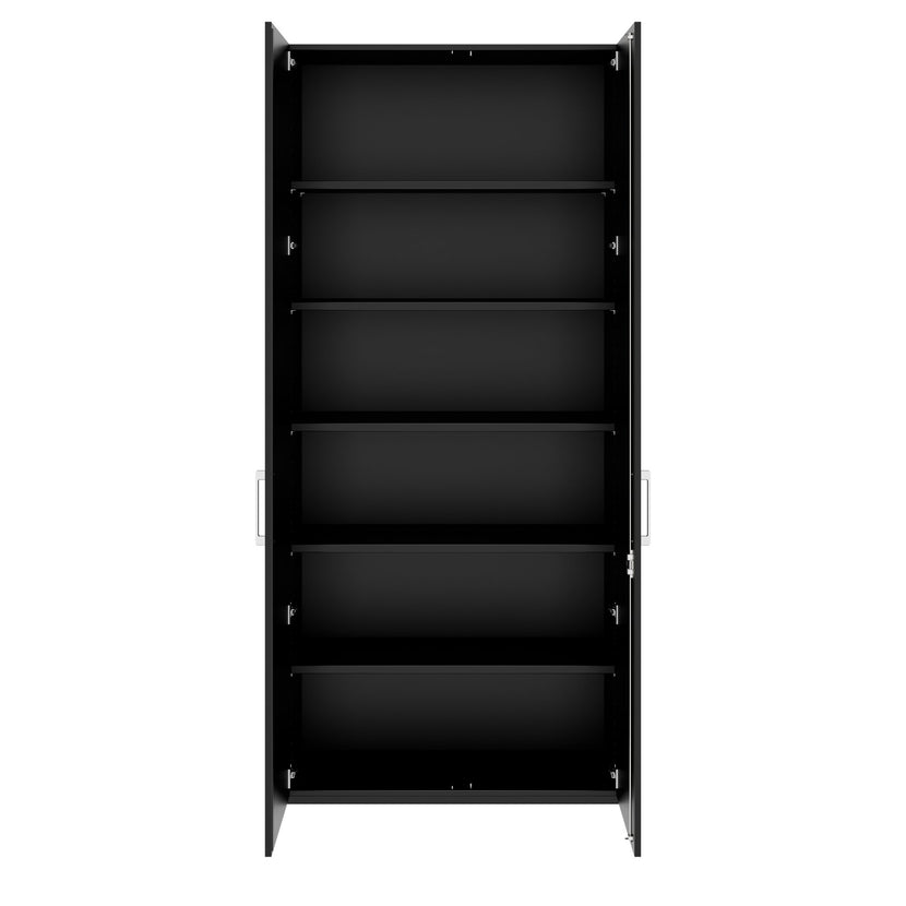 PRO Flügeltürenschrank | 6 OH, 800 - 1200 x 2250 mm, Soft-Close, Schwarz