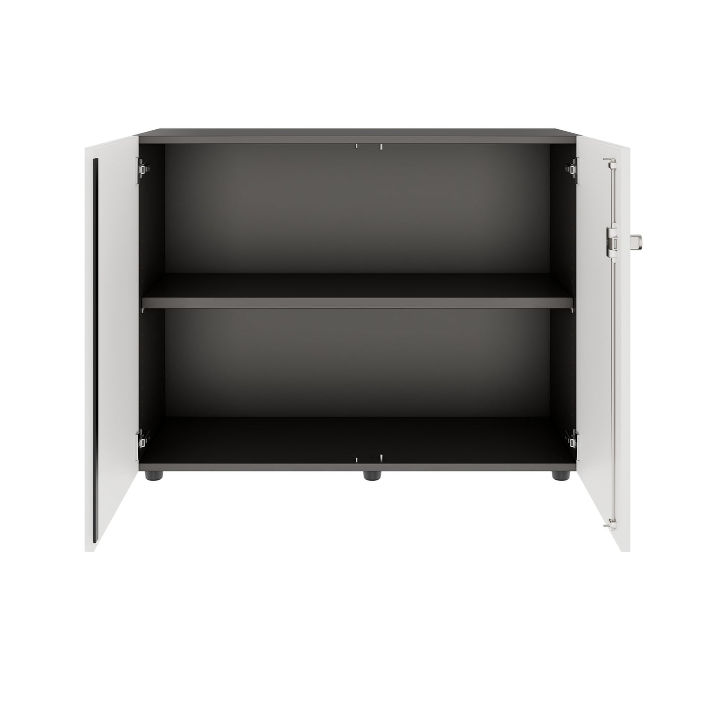 PRO Swing door cabinet | 2 U, 800 - 1200 x 770 mm, soft close, graphite/white