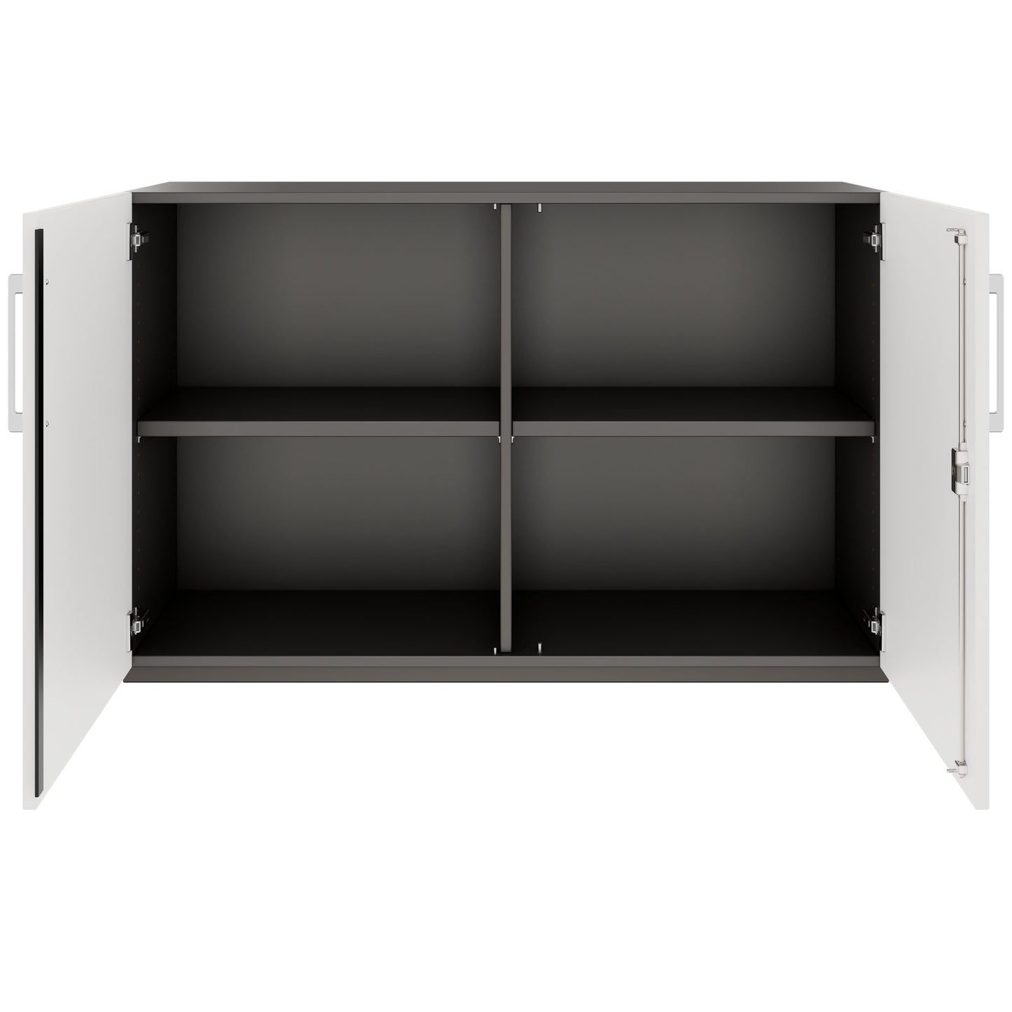 PRO Swing door cabinet | 2 U, 800 - 1200 x 770 mm, soft close, graphite/white