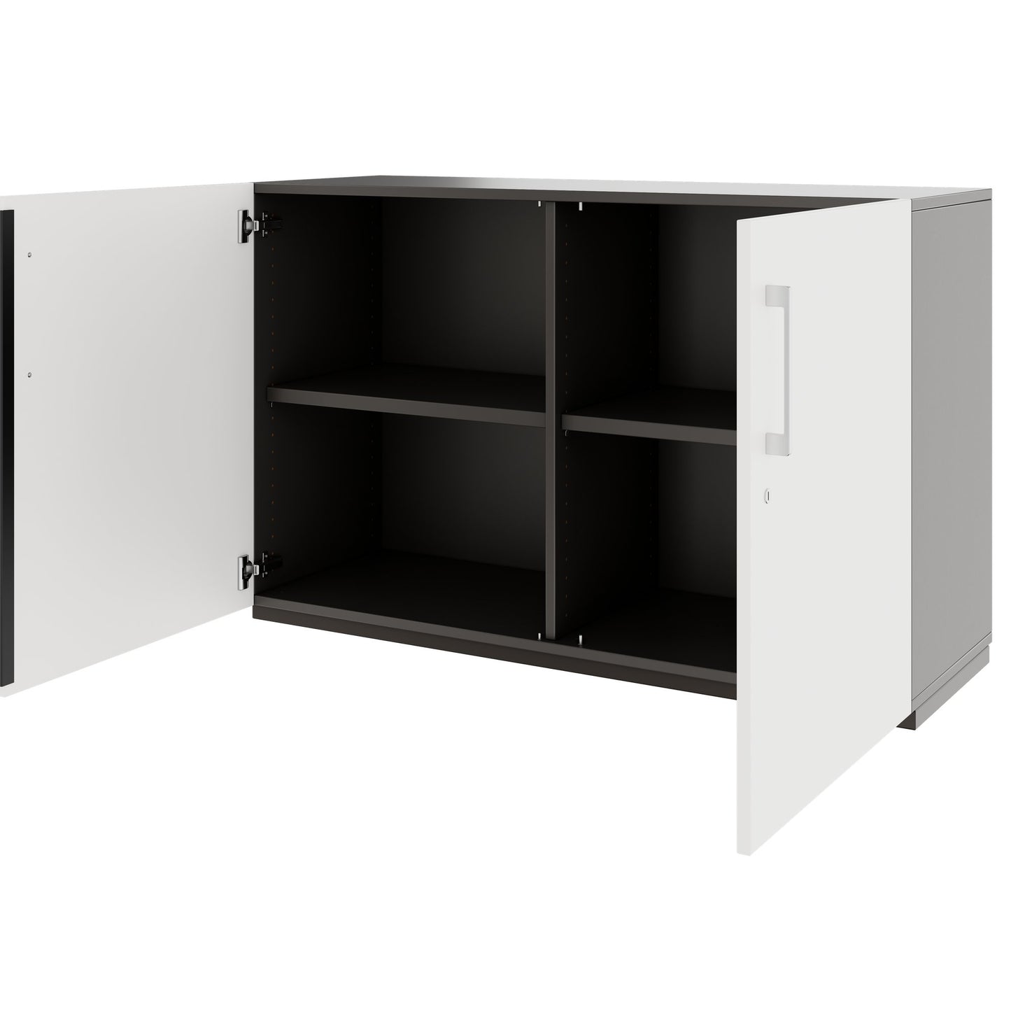 PRO Swing door cabinet | 2 U, 800 - 1200 x 770 mm, soft close, graphite/white