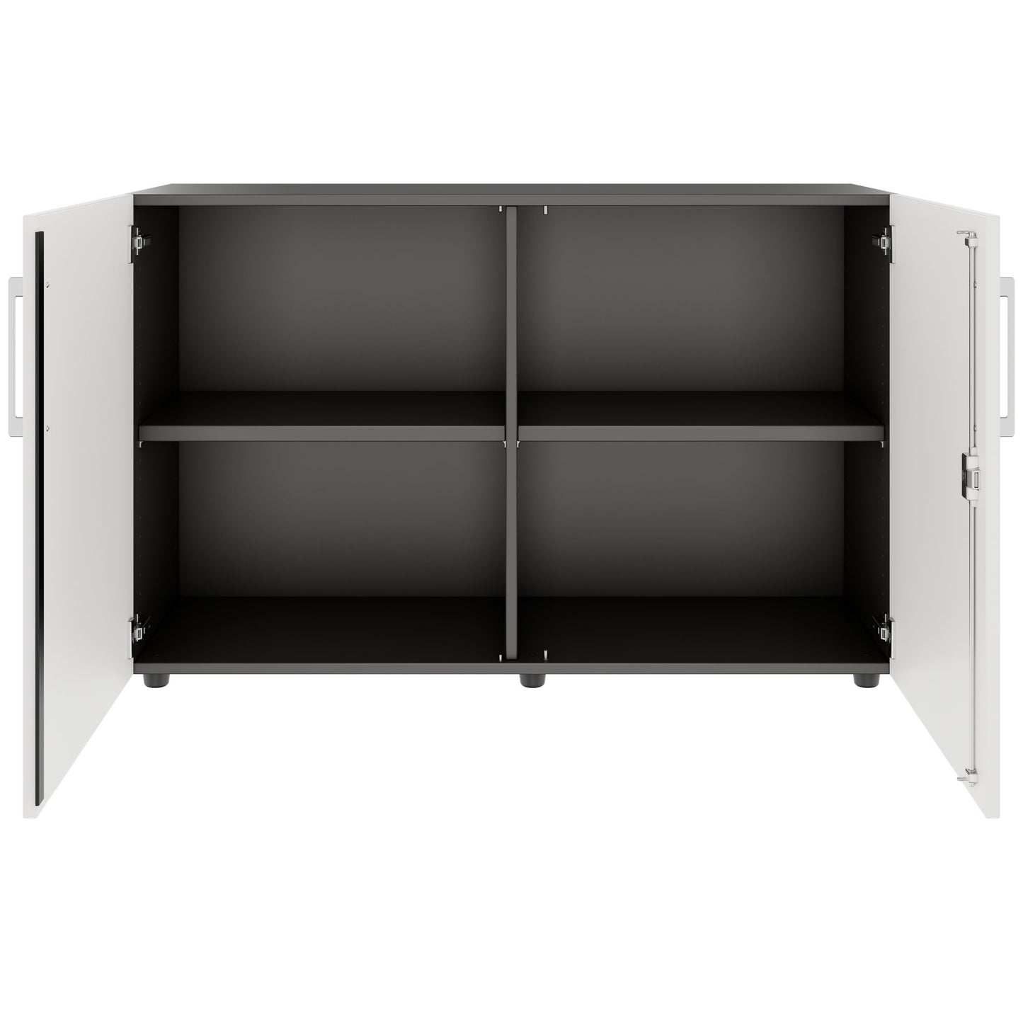 PRO Swing door cabinet | 2 U, 800 - 1200 x 770 mm, soft close, graphite/white