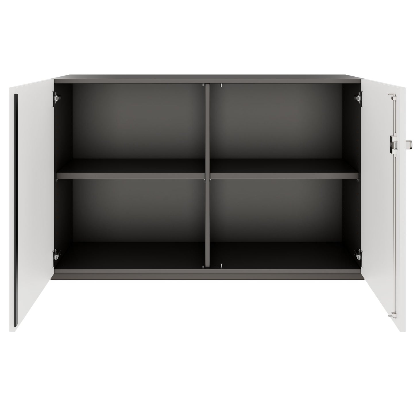 PRO Swing door cabinet | 2 U, 800 - 1200 x 770 mm, soft close, graphite/white