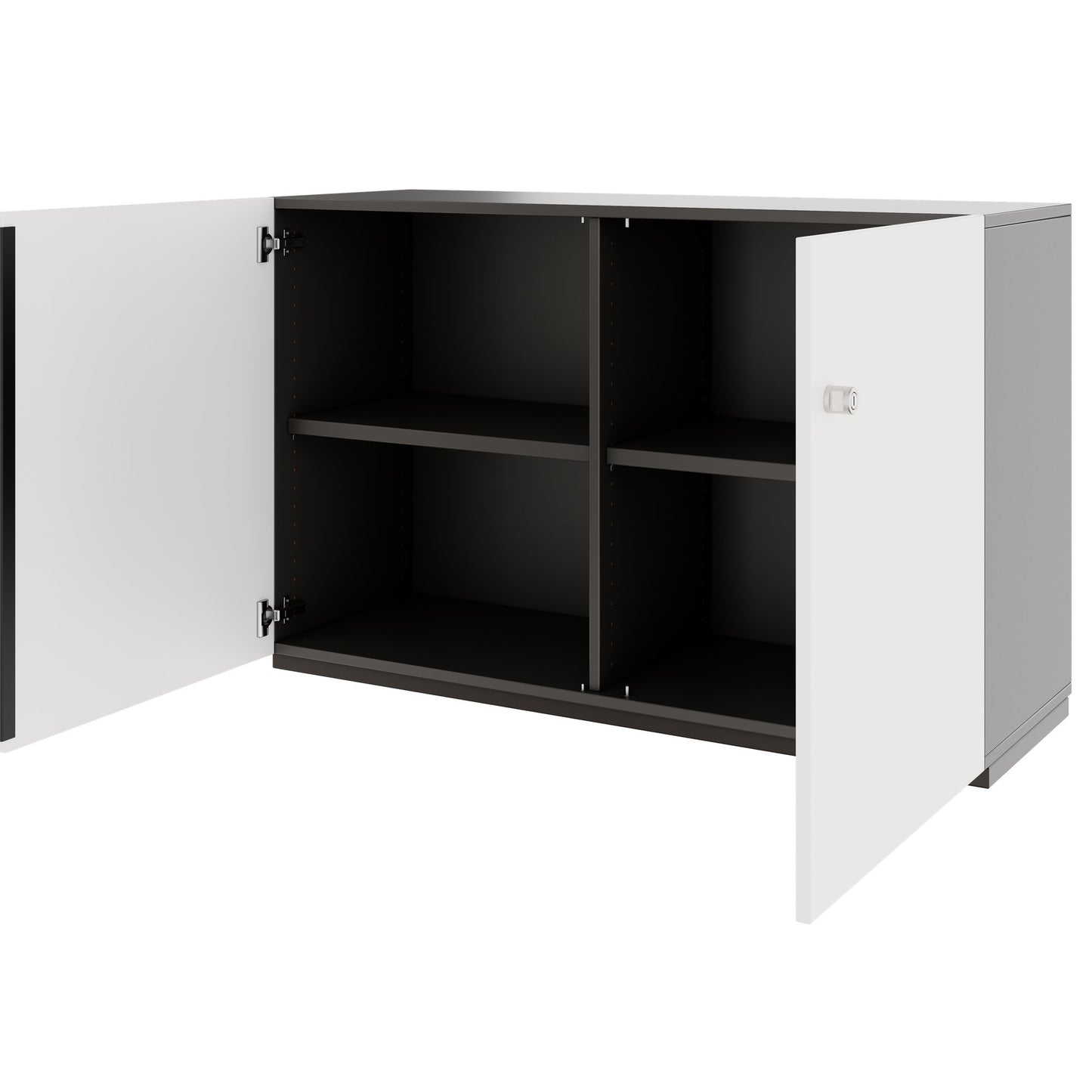 PRO Swing door cabinet | 2 U, 800 - 1200 x 770 mm, soft close, graphite/white