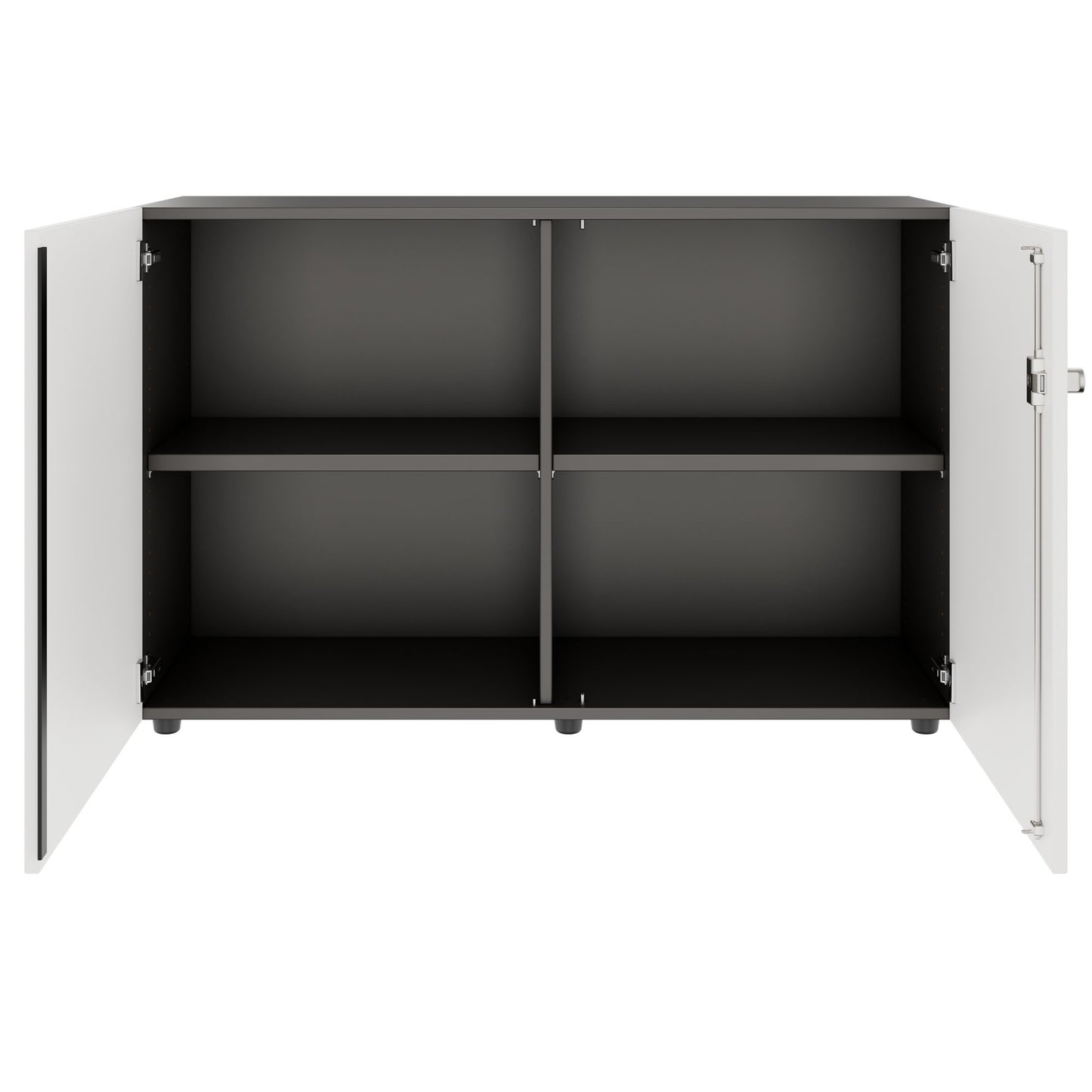 PRO Swing door cabinet | 2 U, 800 - 1200 x 770 mm, soft close, graphite/white