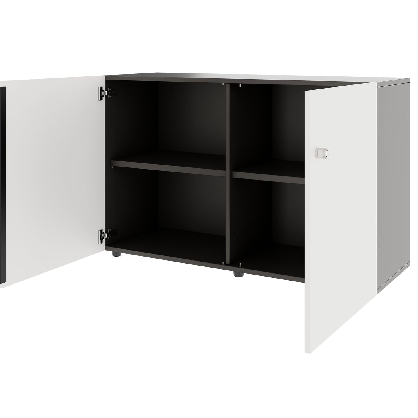 PRO Swing door cabinet | 2 U, 800 - 1200 x 770 mm, soft close, graphite/white