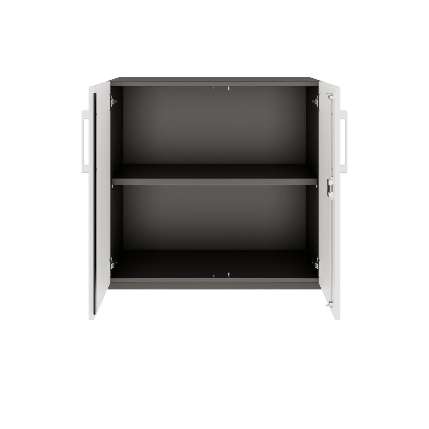 PRO Swing door cabinet | 2 U, 800 - 1200 x 770 mm, soft close, graphite/white