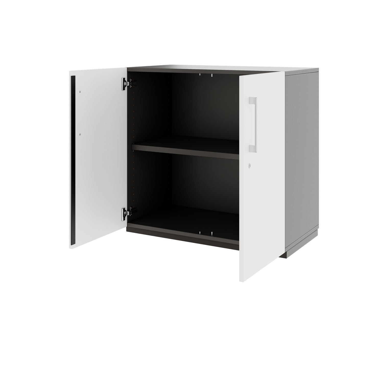 PRO Swing door cabinet | 2 U, 800 - 1200 x 770 mm, soft close, graphite/white
