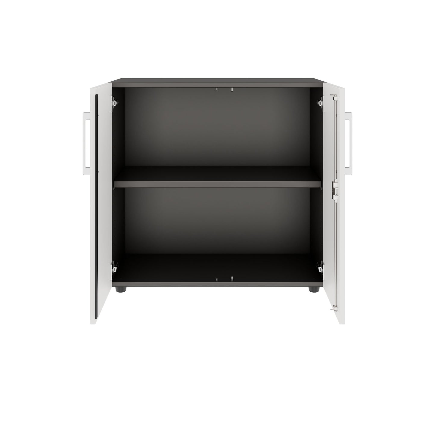 PRO Swing door cabinet | 2 U, 800 - 1200 x 770 mm, soft close, graphite/white