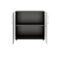 PRO Armoire à portes battantes | 2 hauteurs de classeur, 800 - 1200 x 770 mm, fermeture douce, graphite / blanc - 3 Thumbnail Image