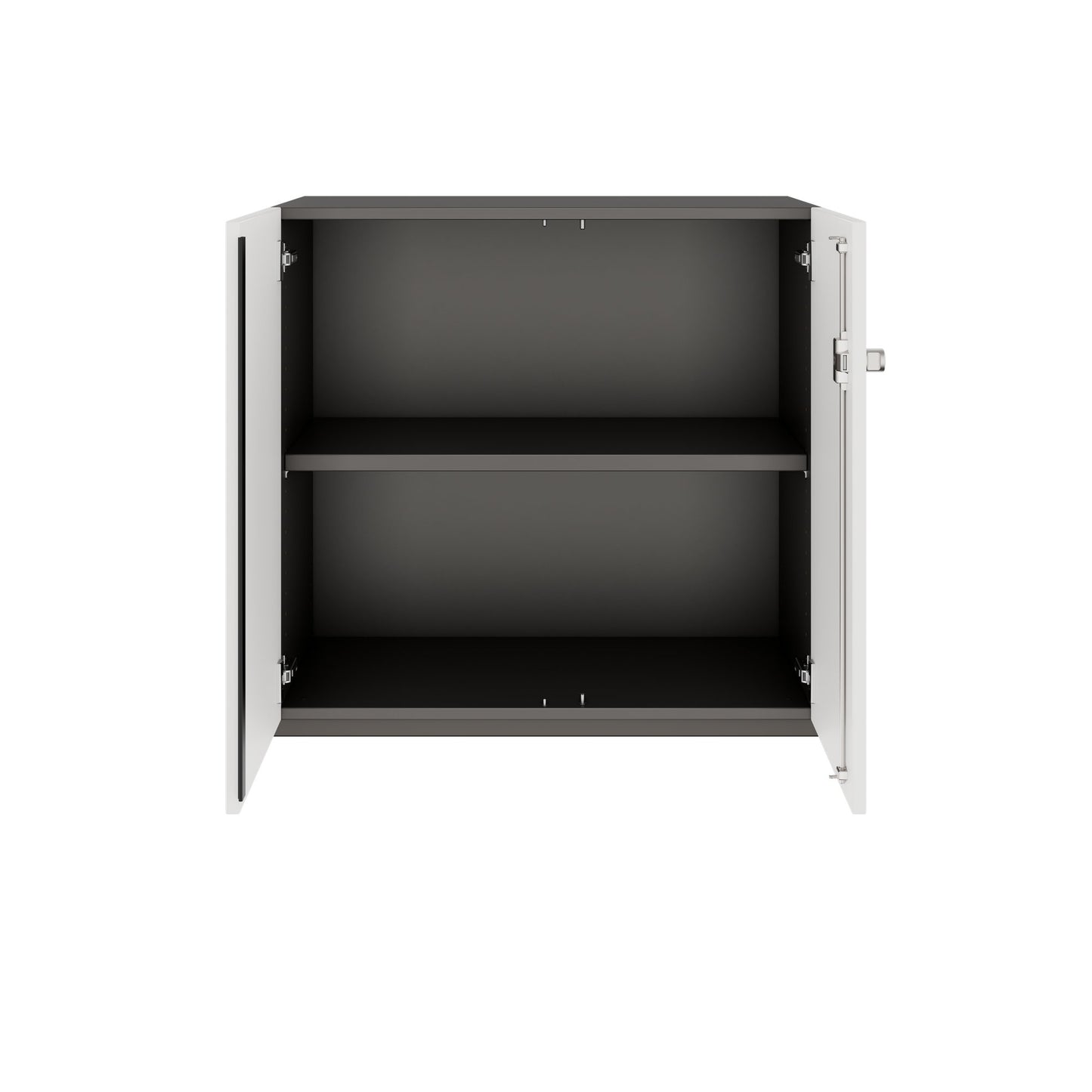 PRO Swing door cabinet | 2 U, 800 - 1200 x 770 mm, soft close, graphite/white