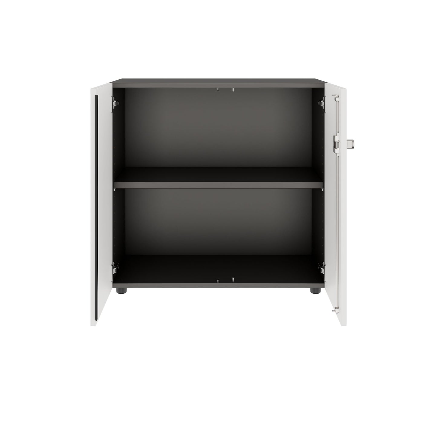PRO Swing door cabinet | 2 U, 800 - 1200 x 770 mm, soft close, graphite/white
