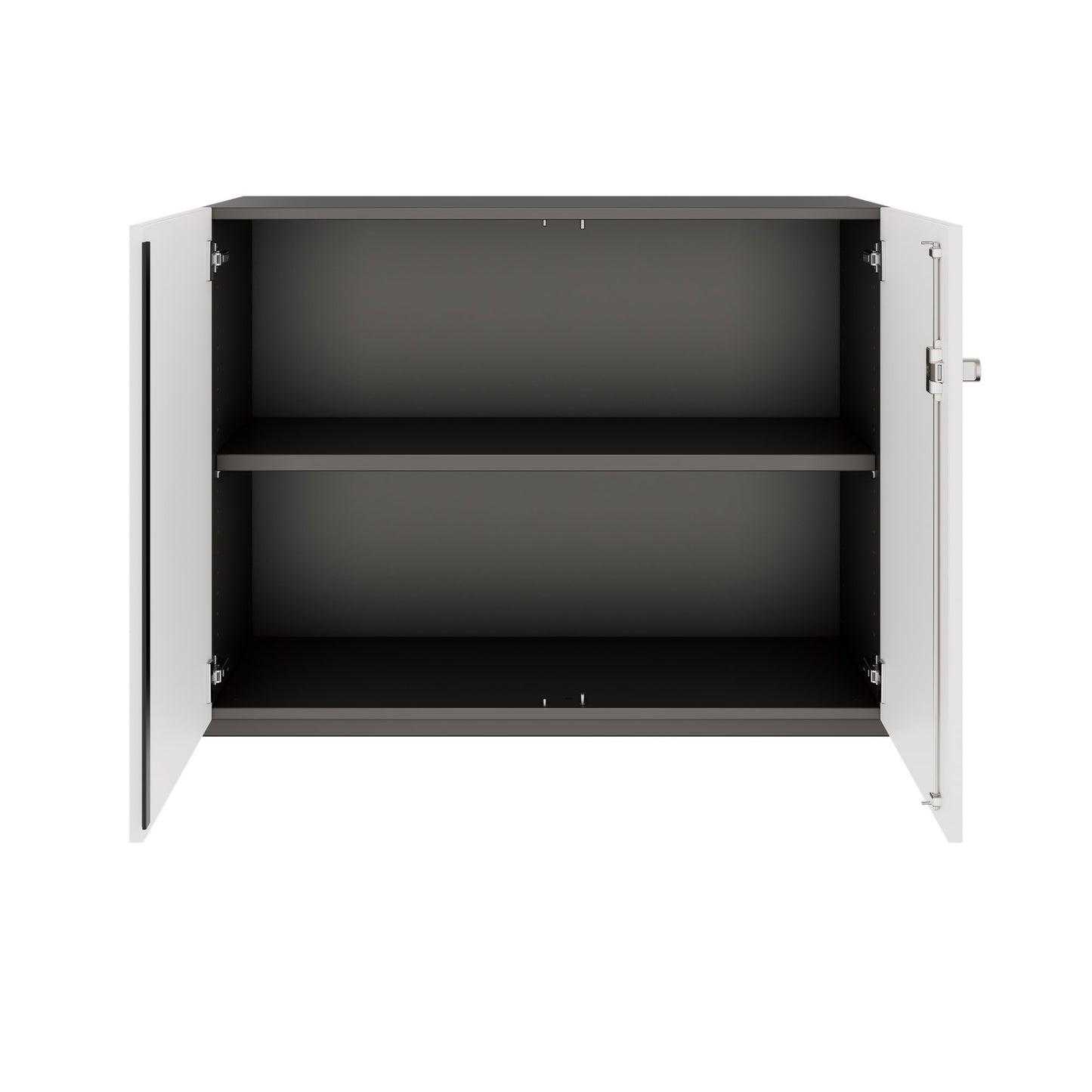 PRO Swing door cabinet | 2 U, 800 - 1200 x 770 mm, soft close, graphite/white