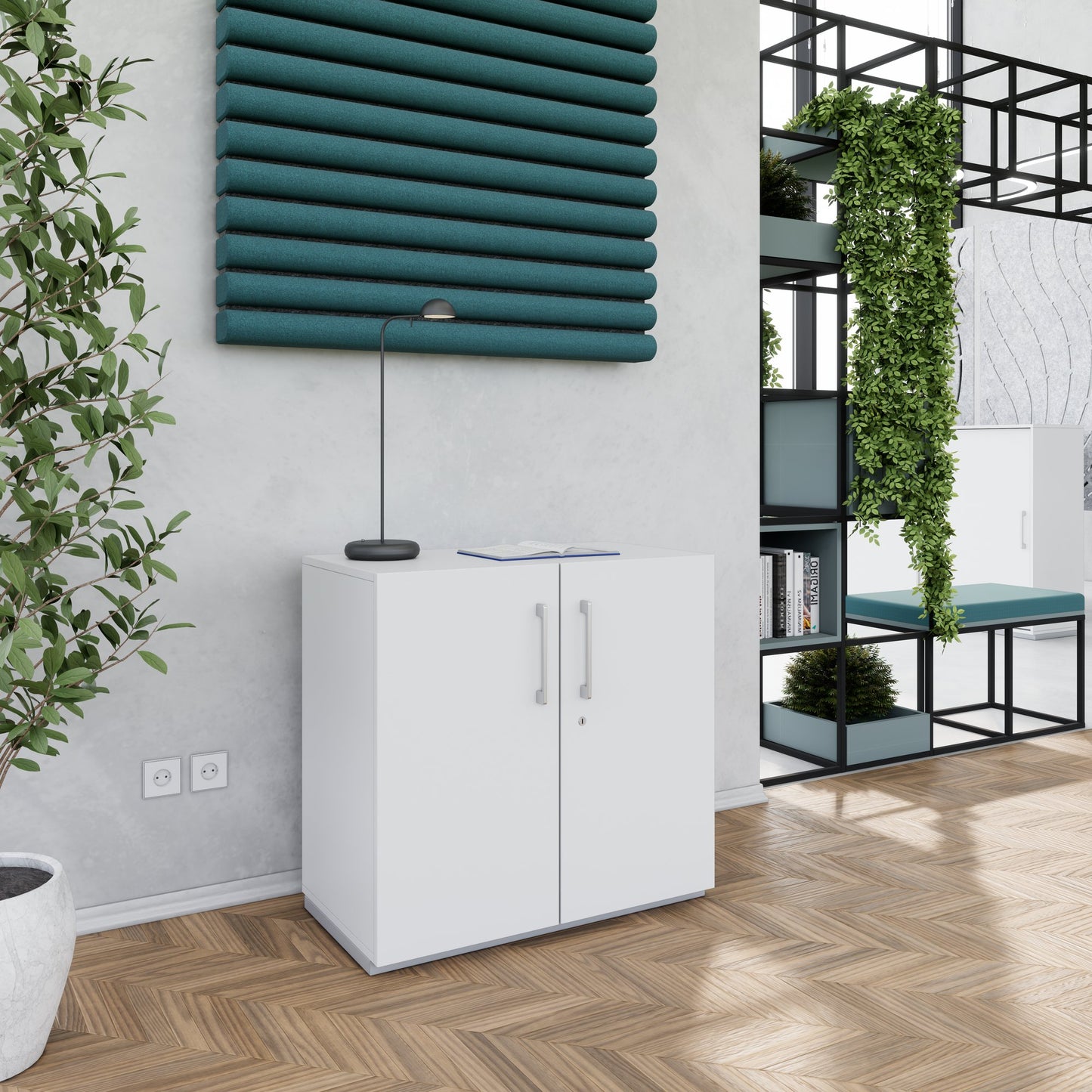 PRO hinged door cabinet | 2 OH, 800 - 1200 x 770 mm, soft close, gray