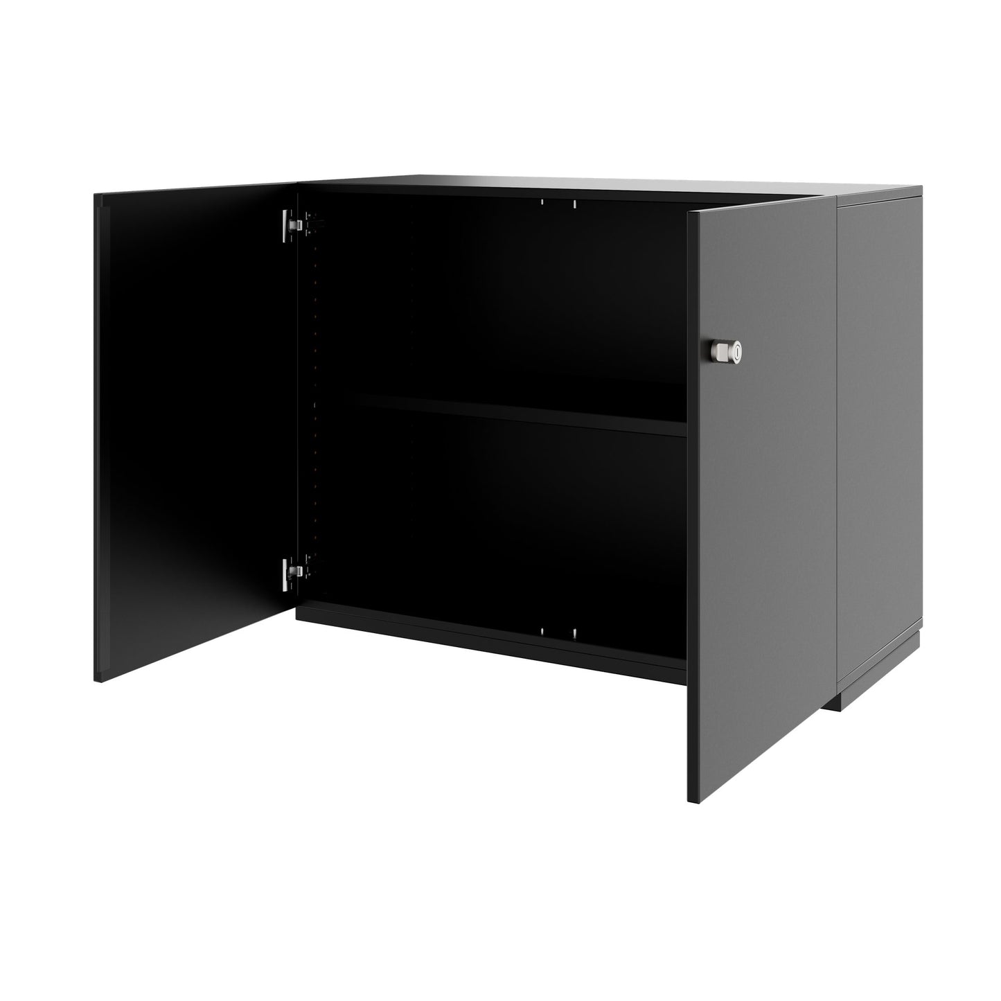 PRO hinged door cabinet | 2 OH, 800 - 1200 x 770 mm, soft close, black